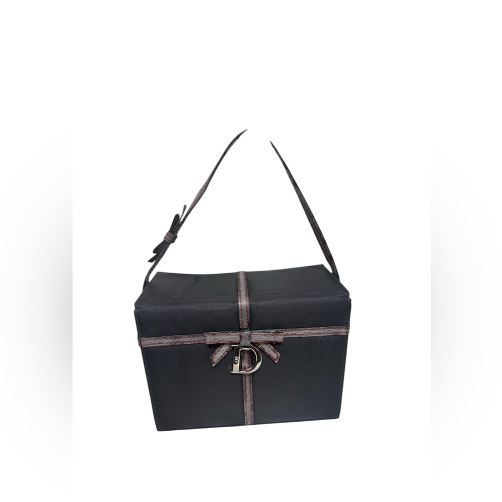 Dior Black Cosmetic/ Vanity  Bag with Silver Accents. With COA
